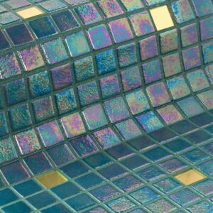 Jade and gold glass mosaic tile