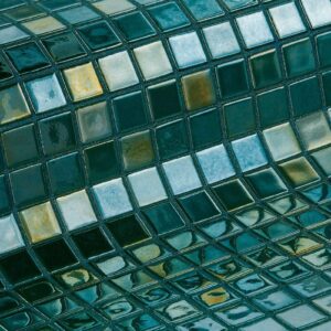 Emerald green metallic glass mosaic tile